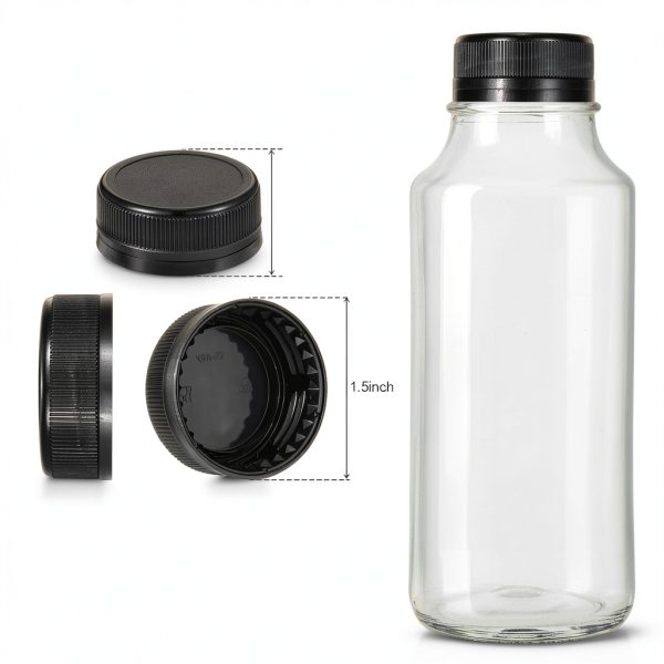 Caps for Empty Juice Bottles 100pcs Black 38mm Plastic Lids Rozer-1
