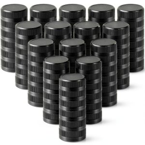 Caps for Empty Juice Bottles 100pcs Black 38mm Plastic Lids Rozer-0