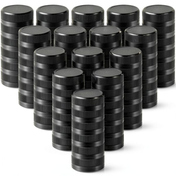 Caps for Empty Juice Bottles 100pcs Black 38mm Plastic Lids Rozer-0