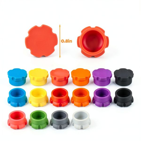 16PCS 3ml Vial Caps for Glass Vials, Silicone Protective Cover for Injection/Peptide 3ml, Reusable Vial Lids Leak-Proof, Dust-Resistant - 10 Colors-1
