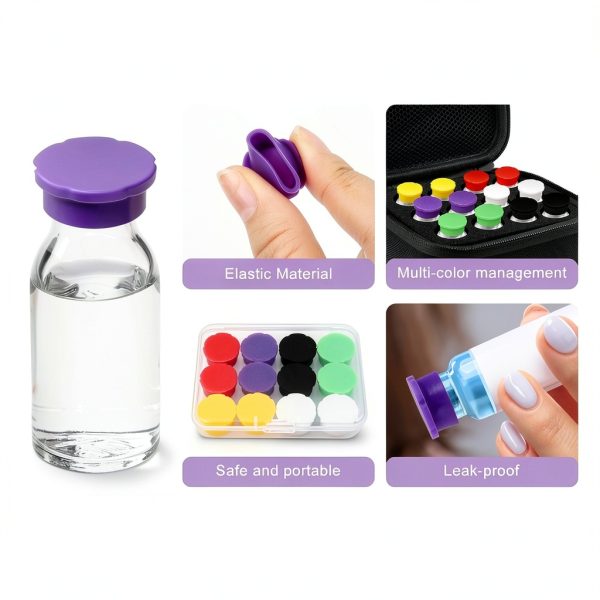 3ml Glass Vial Caps Coldairsoap Leak‑Proof Set with Opener, 6 Colors-2