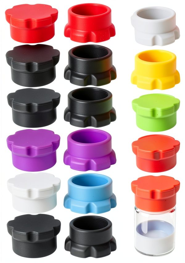 16 Pack 3ml Vial Caps Vorgexora Silicone Covers Leak‑Proof Color‑Coded-0