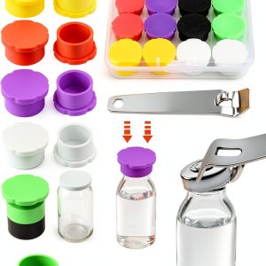 3ml Glass Vial Caps Coldairsoap Leak‑Proof Set with Opener, 6 Colors-0