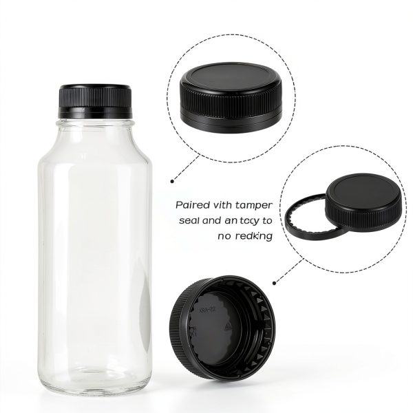 Caps for Empty Juice Bottles 100pcs Black 38mm Plastic Lids Rozer-2
