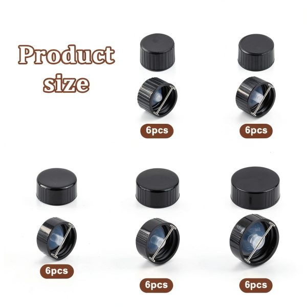OLYCRAFT Phenolic Resin Bottle Caps 30pcs Multi‑Size Set for Lab-1