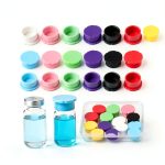 Reusable Glass Vial Caps 16 Pack 3ml Silicone Protective Caps 8 Colors-0