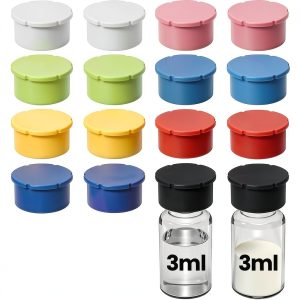 MIMORE Vial Caps 16-Pack 3ml Reusable Silicone Color‑Coded Lab Caps-0