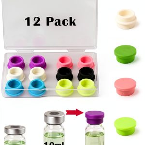 Reusable Vial Caps Mazentrix 12 Pack Leak‑Proof Color‑Coded Caps-0