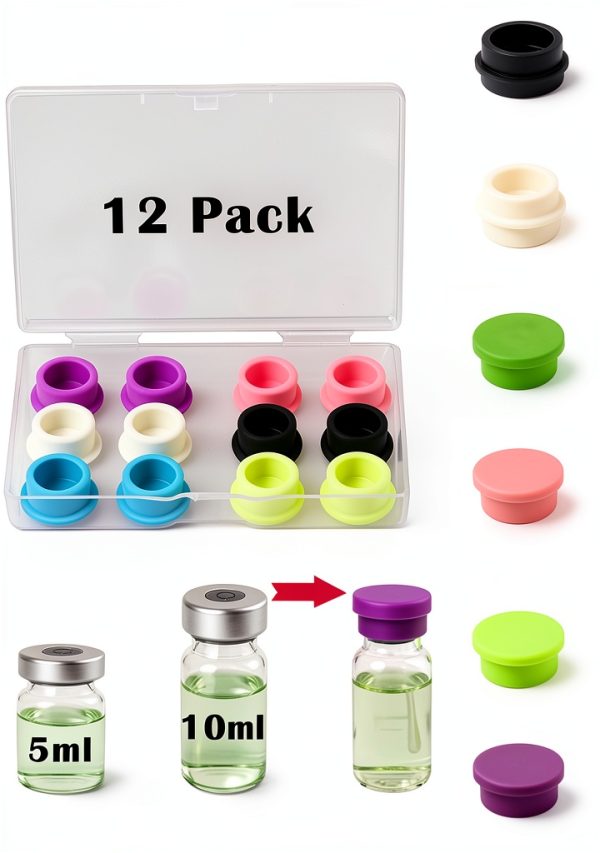 Reusable Vial Caps Mazentrix 12 Pack Leak‑Proof Color‑Coded Caps-0