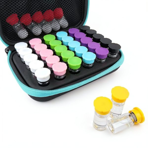 MIMORE Vial Caps 16-Pack 3ml Reusable Silicone Color‑Coded Lab Caps-3