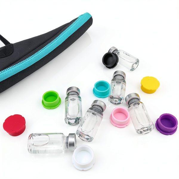 MIMORE Vial Caps 16-Pack 3ml Reusable Silicone Color‑Coded Lab Caps-2
