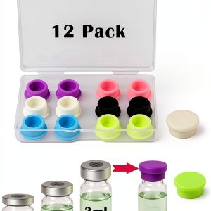 Reusable Vial Caps Mazentrix 12 Pack 6-Color Leak-Proof Silicone Caps-0